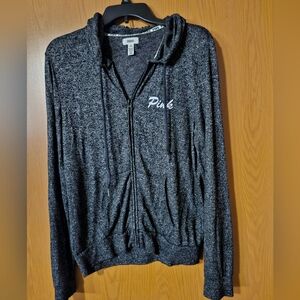 PINK Victoria's Secret Charcoal Zip-Up Hoodie